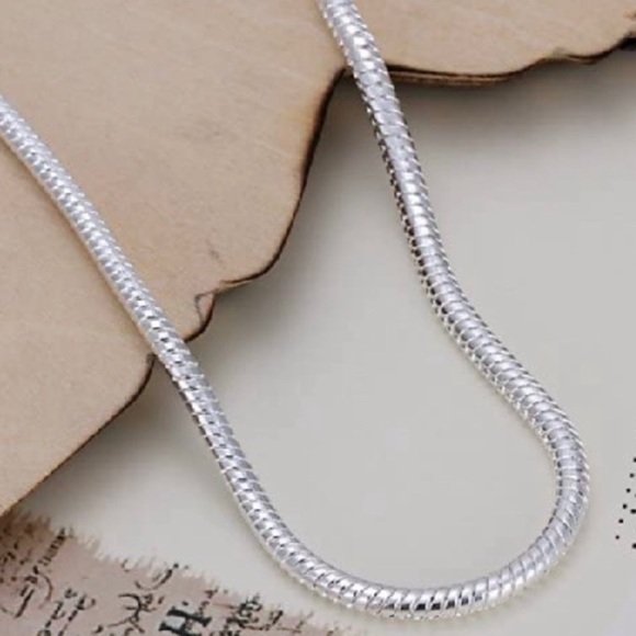 Sterling Silver Charm Bracelet Snake Chain - Picture 2 of 5